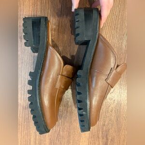 Women’s Slip-on Brown Leather Loafers Size 9